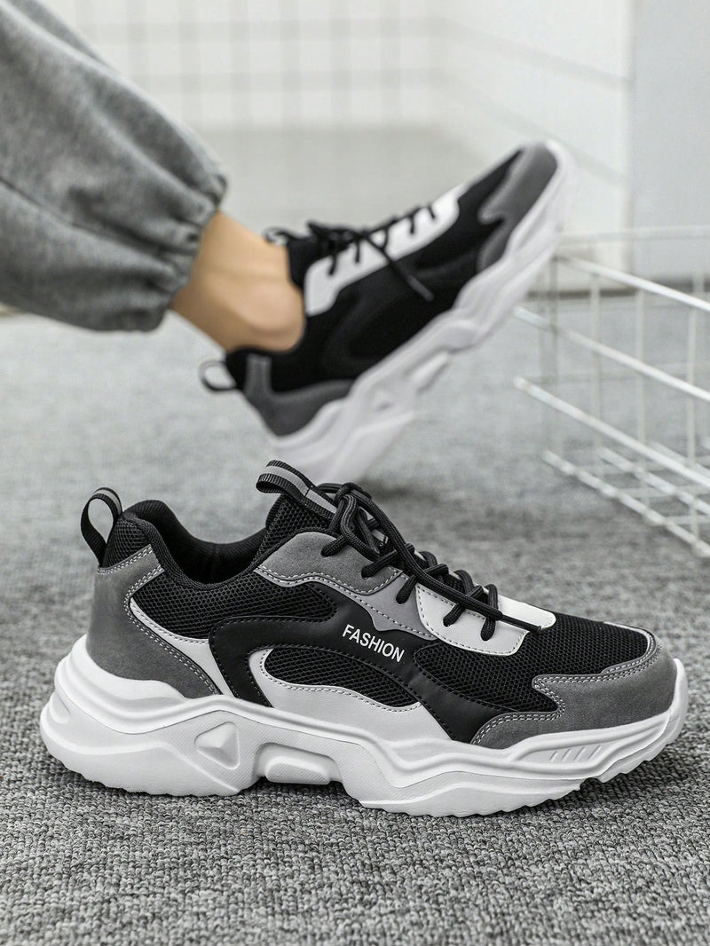 Men's Thick-Soled Casual Chunky Sneakers For Fall And Winter, Height Increasing, Popular Among Male Students, Fashionable And Versatile Sports Shoes, Shoes For Men