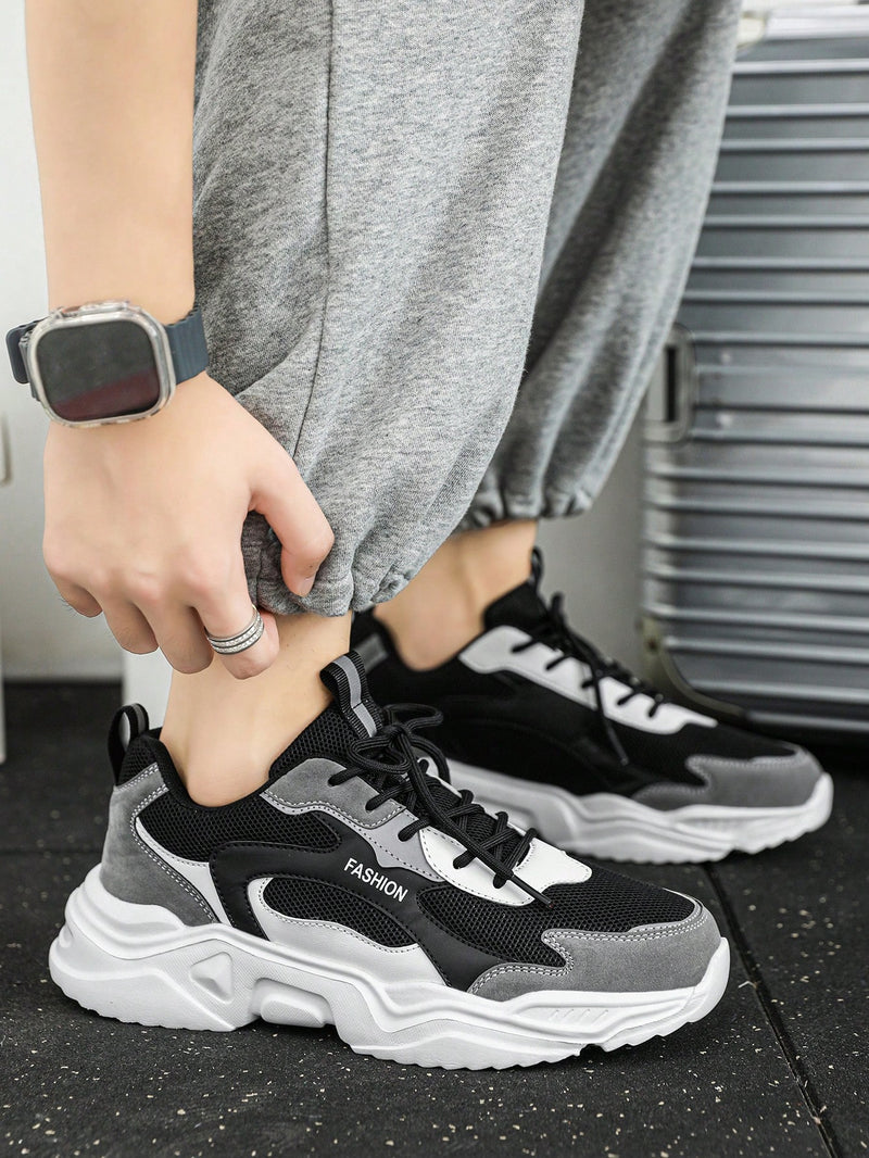 Men's Thick-Soled Casual Chunky Sneakers For Fall And Winter, Height Increasing, Popular Among Male Students, Fashionable And Versatile Sports Shoes, Shoes For Men