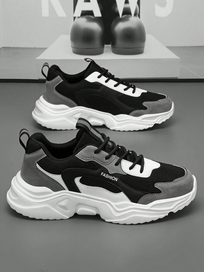 Men's Thick-Soled Casual Chunky Sneakers For Fall And Winter, Height Increasing, Popular Among Male Students, Fashionable And Versatile Sports Shoes, Shoes For Men