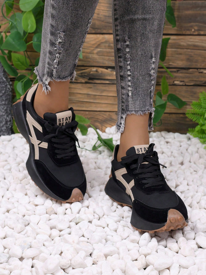 Retro Chunky Sneakers, Women Athletic Thick Sole Running Shoes