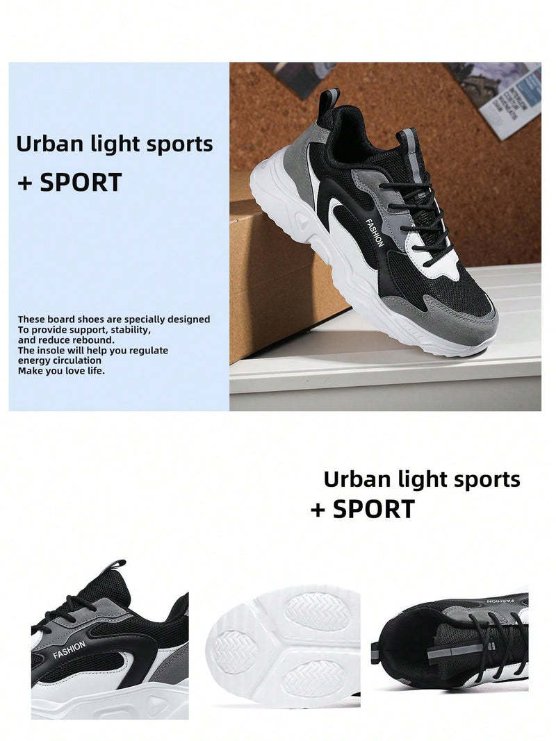 Men's Thick-Soled Casual Chunky Sneakers For Fall And Winter, Height Increasing, Popular Among Male Students, Fashionable And Versatile Sports Shoes, Shoes For Men