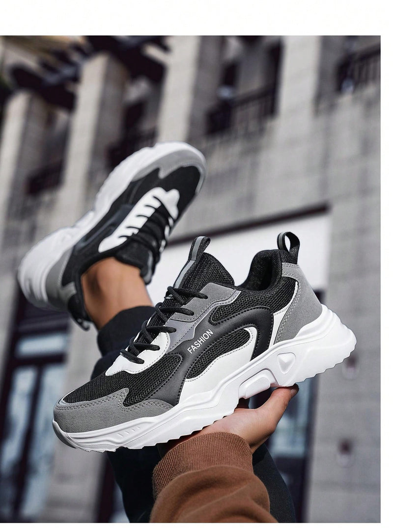 Men's Thick-Soled Casual Chunky Sneakers For Fall And Winter, Height Increasing, Popular Among Male Students, Fashionable And Versatile Sports Shoes, Shoes For Men