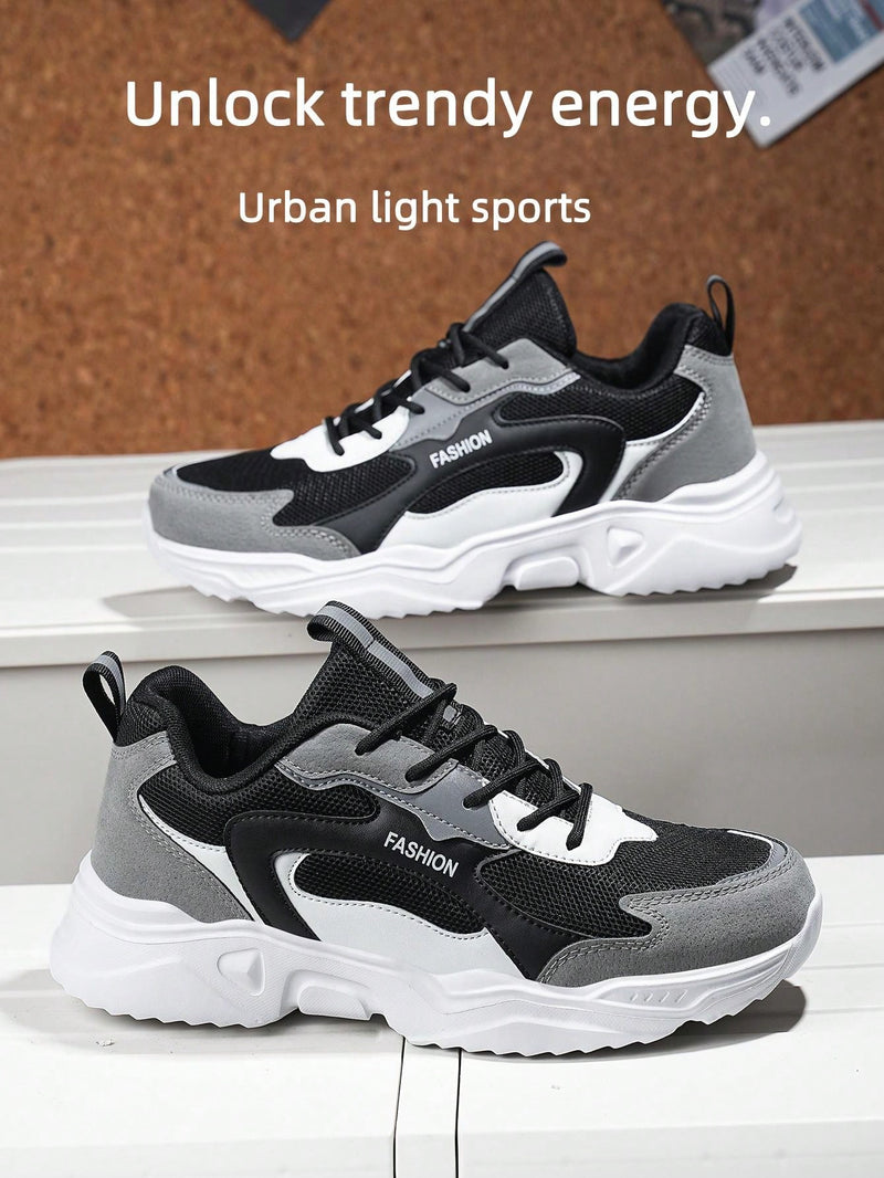 Men's Thick-Soled Casual Chunky Sneakers For Fall And Winter, Height Increasing, Popular Among Male Students, Fashionable And Versatile Sports Shoes, Shoes For Men