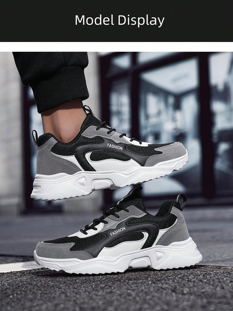 Men's Thick-Soled Casual Chunky Sneakers For Fall And Winter, Height Increasing, Popular Among Male Students, Fashionable And Versatile Sports Shoes, Shoes For Men