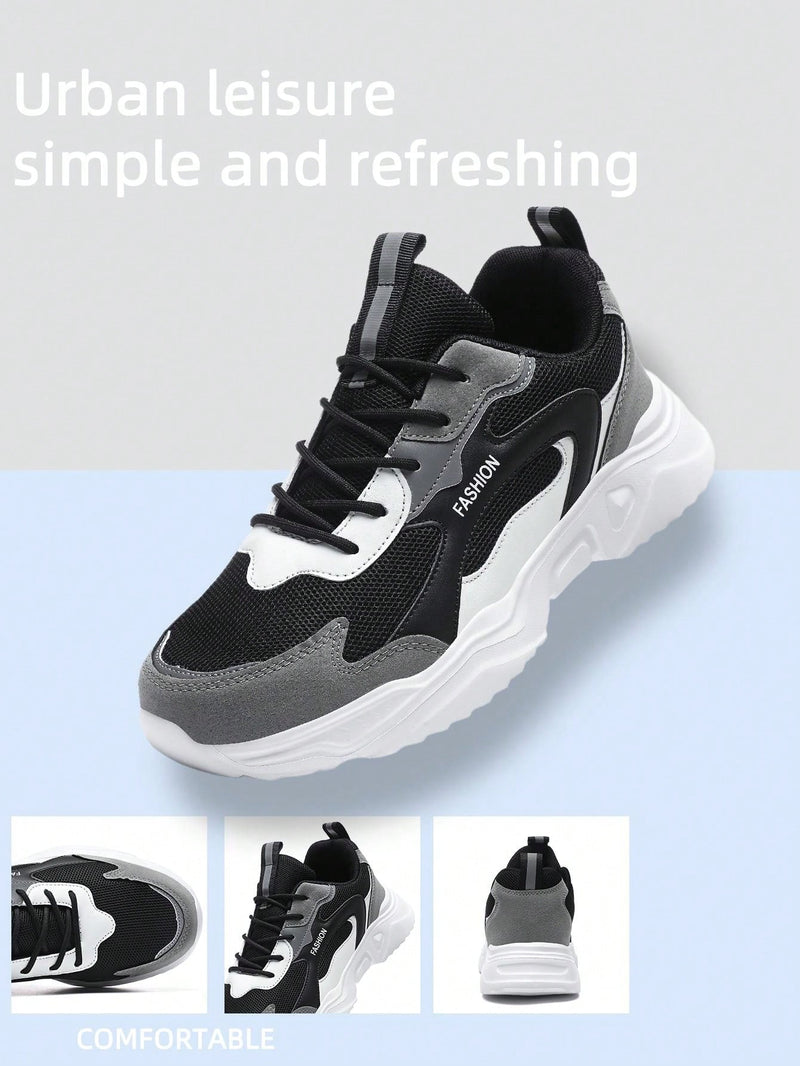 Men's Thick-Soled Casual Chunky Sneakers For Fall And Winter, Height Increasing, Popular Among Male Students, Fashionable And Versatile Sports Shoes, Shoes For Men