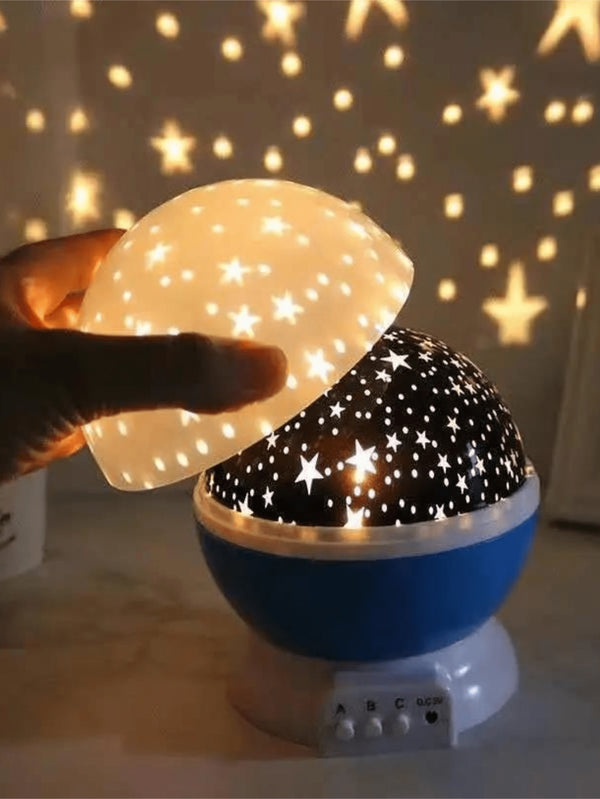 1pc Romantic Star & Moon Projection Light, Battery Powered Color Changing Night Light, Unique Design With Cool Projection Effect, Can Rotate For More Dreamy Projection, Suitable For Holiday