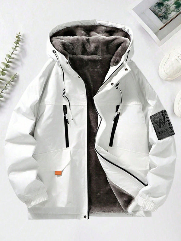 Men's Outdoor Sports Casual Fleece Lined Thick Jacket