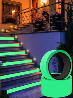 1 Roll Home Decor Fluorescent Glow-In-The-Dark Anti-Slip Safety Warning Tape, Self-Adhesive For Floor, Staircase, Clothing, Party Decoration, Luminous, Waterproof Anti-Slip Tape