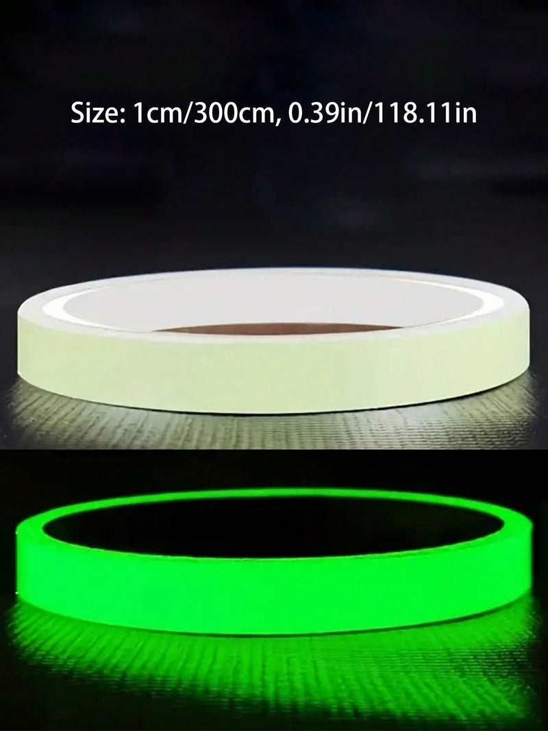 1 Roll Home Decor Fluorescent Glow-In-The-Dark Anti-Slip Safety Warning Tape, Self-Adhesive For Floor, Staircase, Clothing, Party Decoration, Luminous, Waterproof Anti-Slip Tape