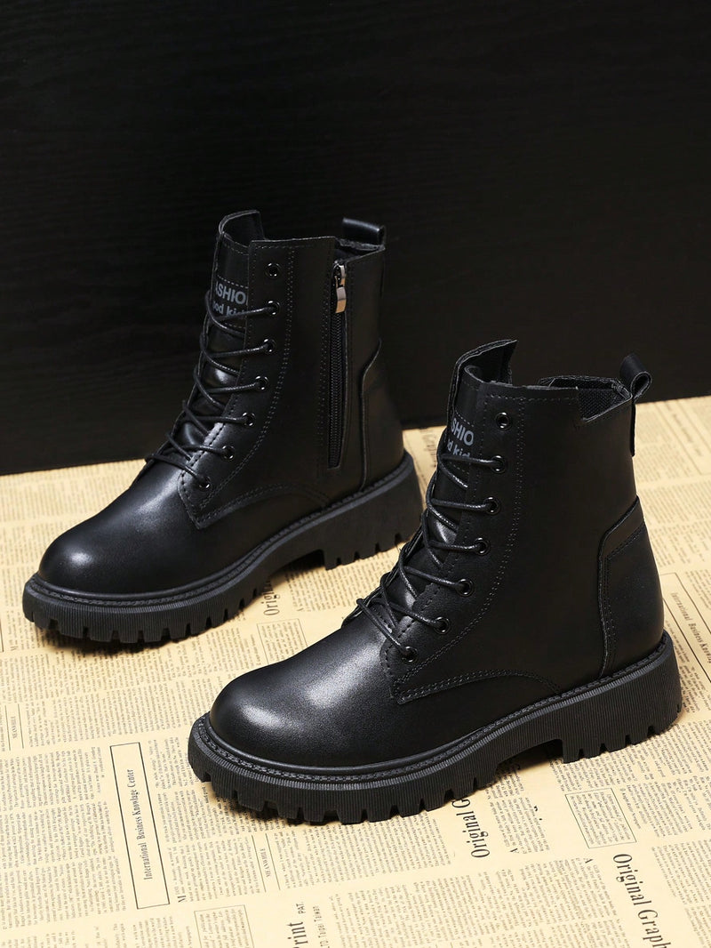 Women's Short Boots, Autumn/Winter New Arrival, British Style Low Heel Small Leather Chelsea Boot With Back Zipper