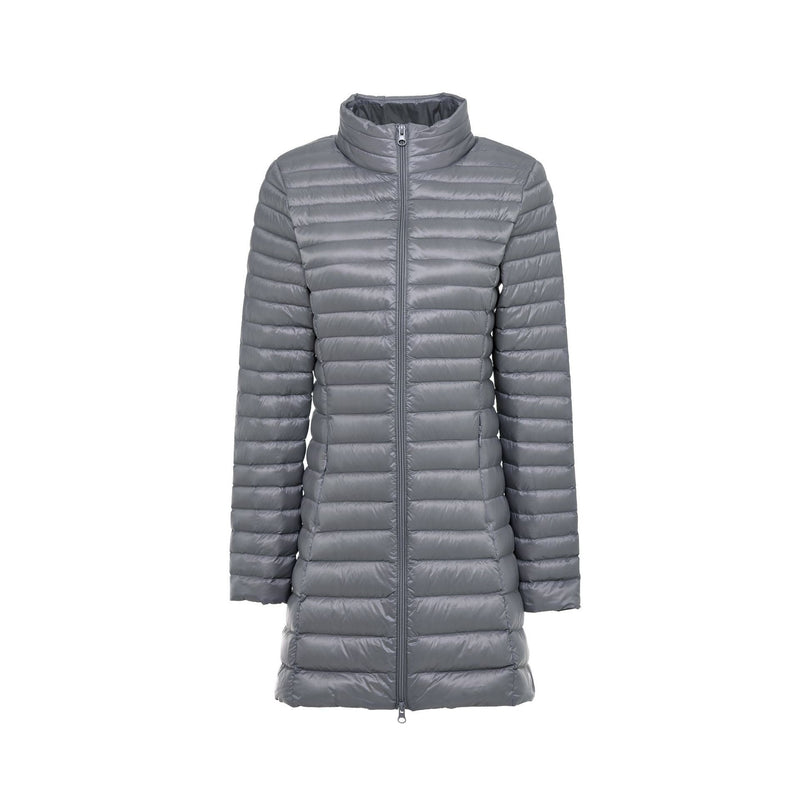 Autumn And Winter New Down Jacket Women's Lightweight Stand Collar Mid-length Slim Fit Slimming Plus Size Coat