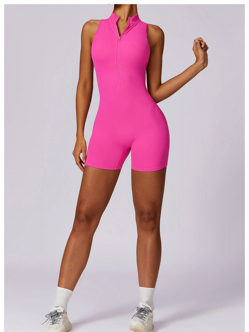 One Piece Yoga Zipper Hip Lifting Tight Fitting Sports And Fitness Suit